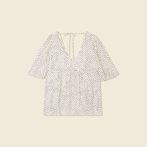 Blouse manches courtes blanc femme