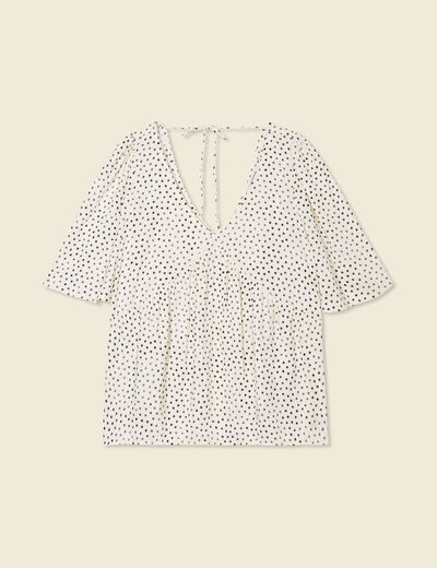 Blouse manches courtes blanc femme