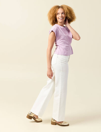 T-shirt manches courtes mauve femme