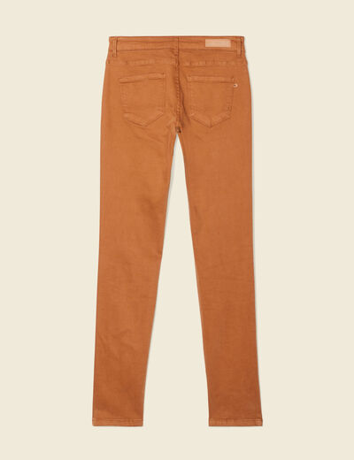 Pantalon slim marron femme