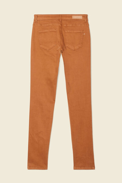 Pantalon slim marron femme