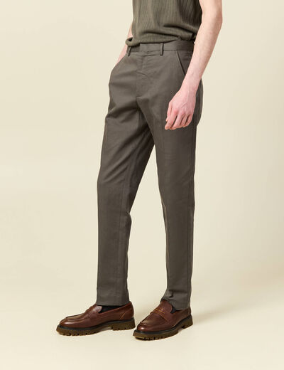Pantalon chino vert fonc&eacute; homme