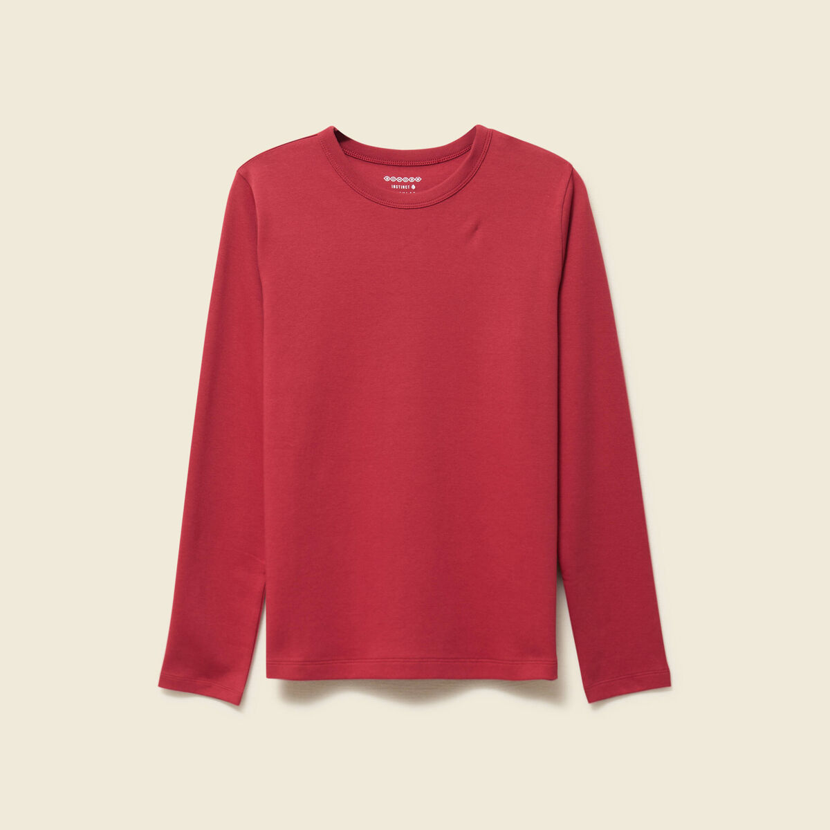 T-shirt en coton manches longues bordeaux femme