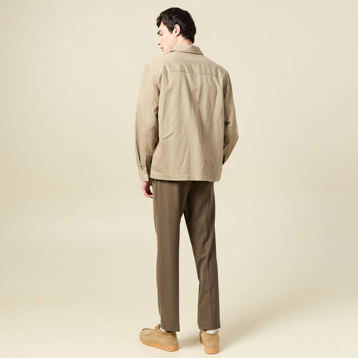 Surchemise manches longues vert kaki homme