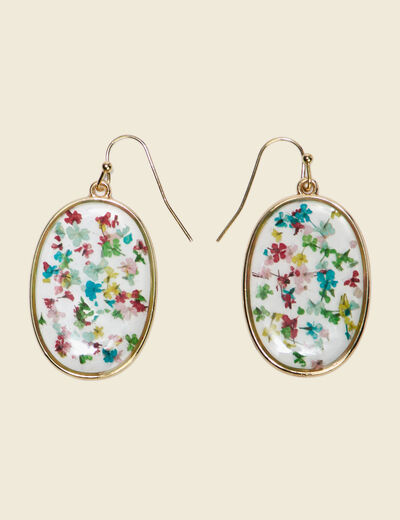 Boucles d'oreilles pendantes multicolore femme