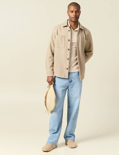Polo manches longues sable homme