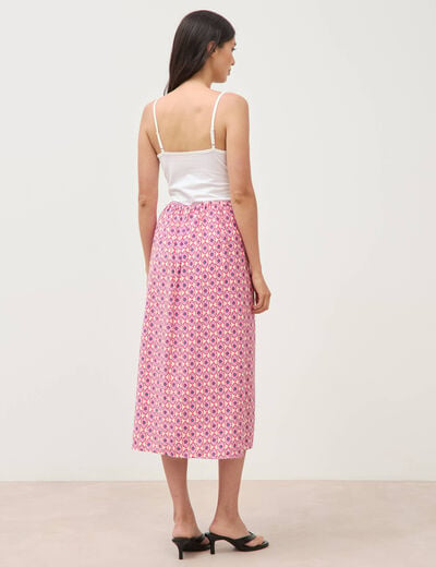 Jupe fluide multicolore femme