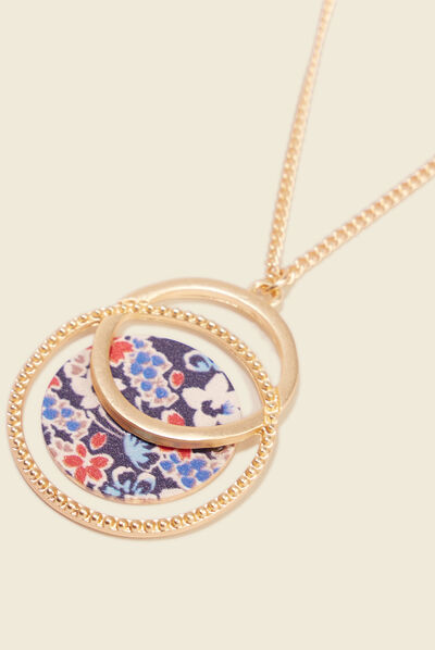 Collier avec pendentif bleu marine femme