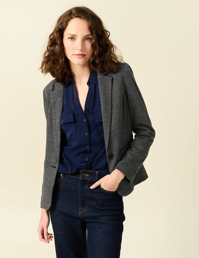 Veste blazer droite noir femme