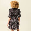 Robe évasée fluide manches 3/4 noir femme