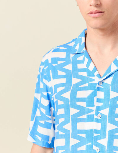 Chemise manches courtes bleu homme