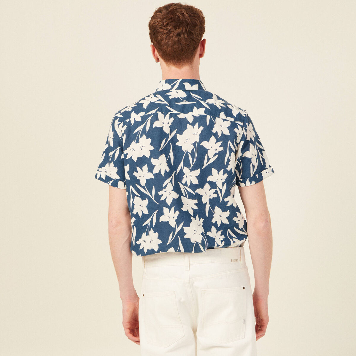 Chemise manches courtes bleu homme