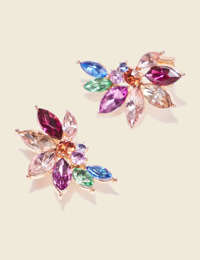 Boucles d'oreilles clous multicolore femme