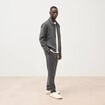 Blouson manches longues doubl&eacute; gris fonc&eacute; homme