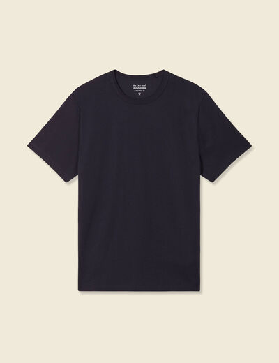 T-shirt en coton manches courtes bleu marine homme