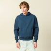 Sweat &agrave; capuche manches longues bleu fonc&eacute; homme