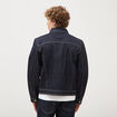 Veste droite en coton col classique denim brut rinse homme