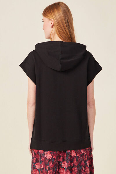 Sweat capuche éco-responsable noir femme