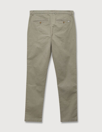 Pantalon chino slim vert kaki homme