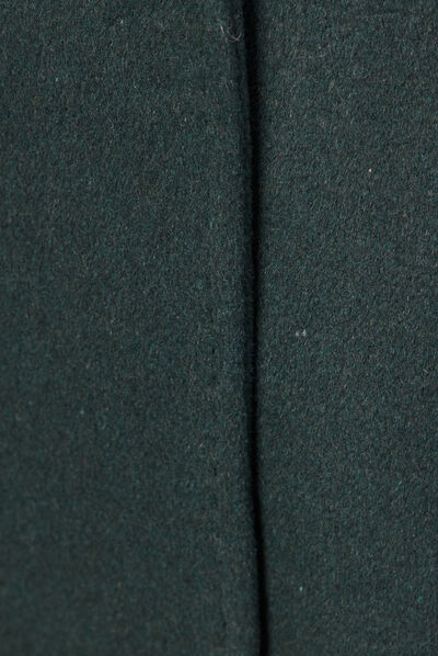 Manteau droit long vert foncé femme