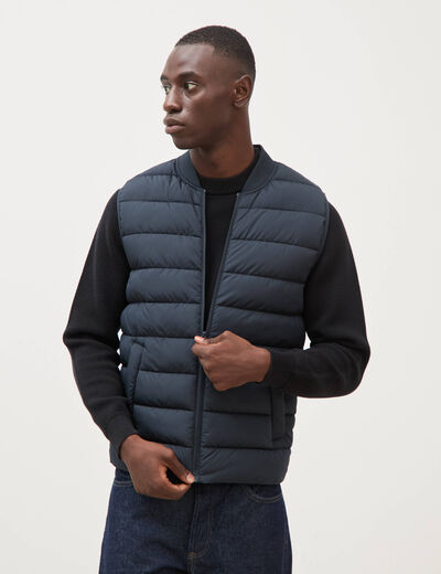 Doudoune courte sans manches bleu marine homme