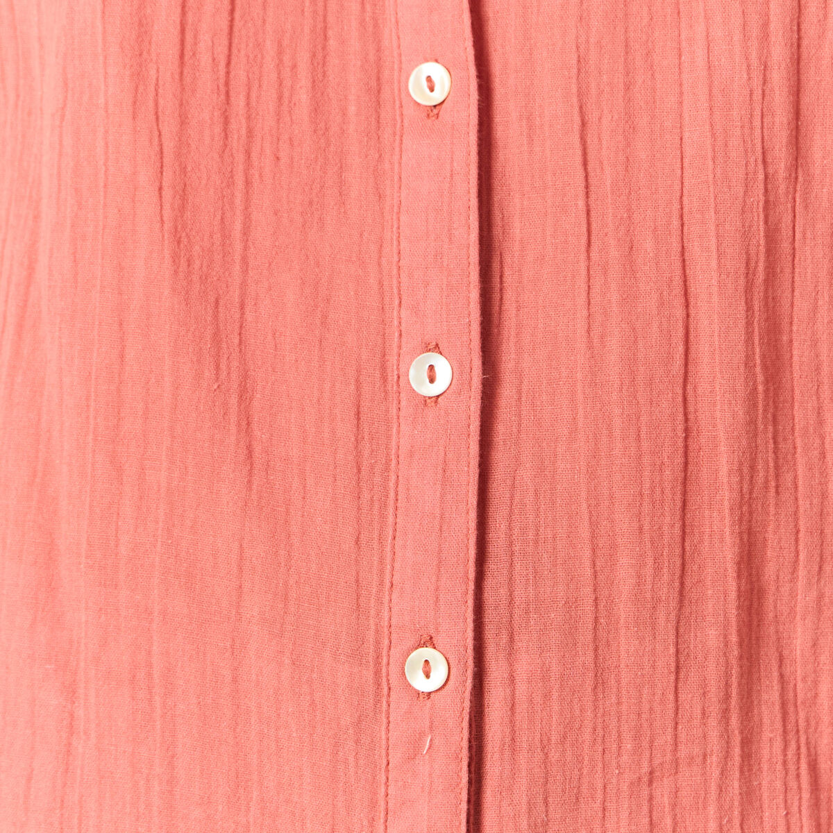 Chemise manches 3/4 brodée rose framboise femme