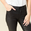 Tregging skinny denim noir enduit femme