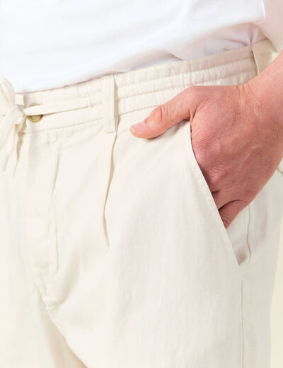 Pantalon chino straight ecru homme