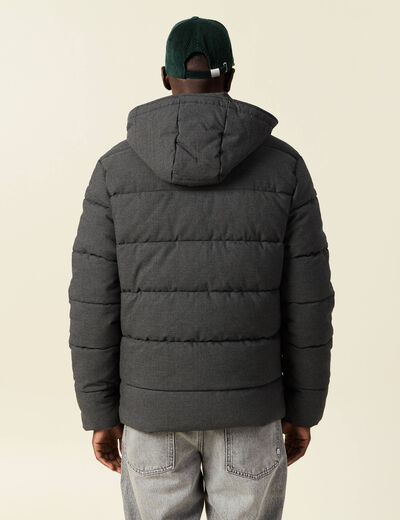 Doudoune à capuche gris foncé homme