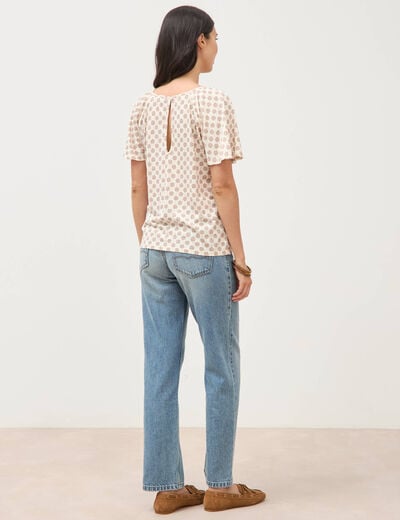 T-shirt manches courtes jaune pastel femme