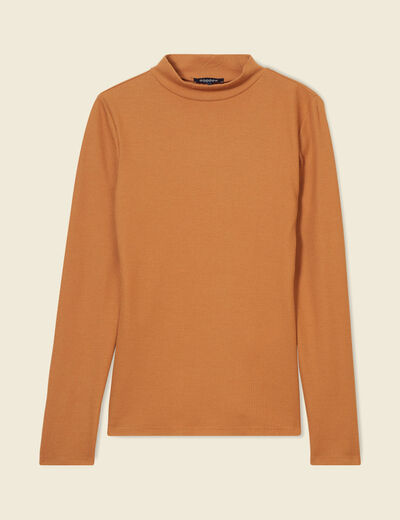 T-shirt manches longues marron femme