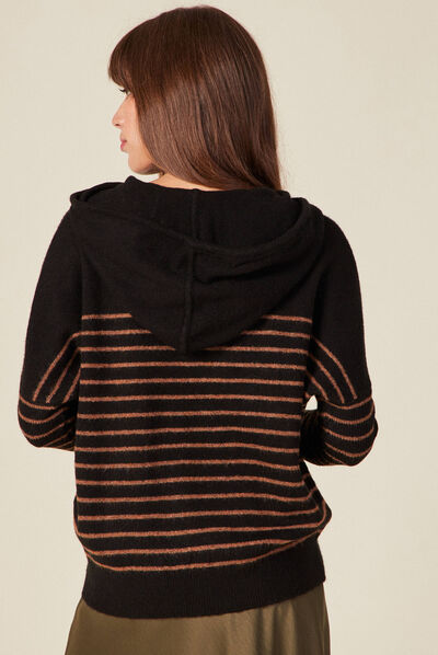 Pull manches longues noir femme
