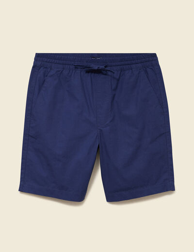 Bermuda en coton bleu fonc&eacute; homme