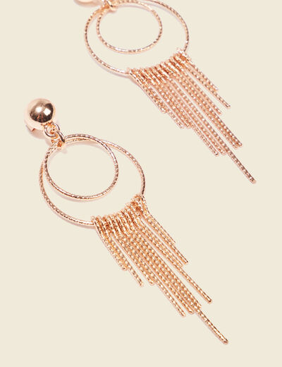 Boucles d'oreilles pendantes couleur or femme
