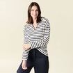 T-shirt manches longues bleu femme