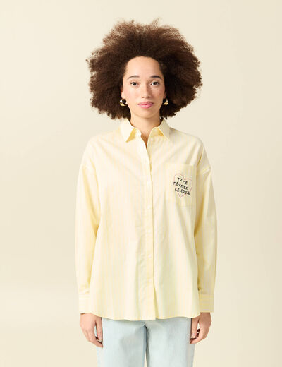 Chemise brod&eacute;e Atelier Beguin x Bonobo jaune femme