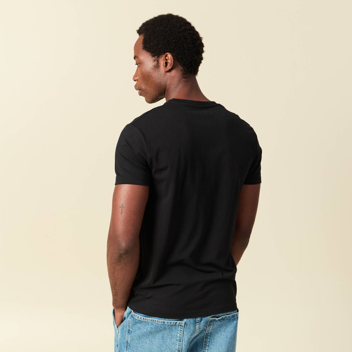Lot de t-shirts col v manches courtes blanc homme