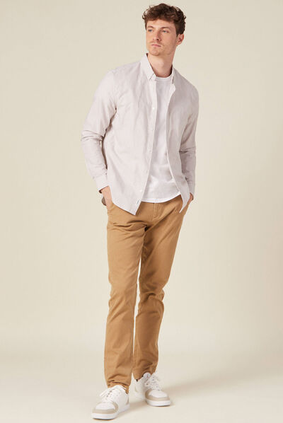 Pantalon chino straight vert kaki homme