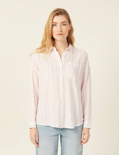 Chemise éco-responsable rose clair femme