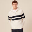 Pull col camionneur zippé ecru homme
