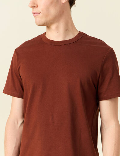 T-shirt éco-responsable marron cognac homme