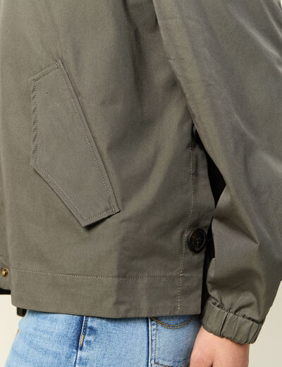 Parka oversize à capuche vert kaki femme