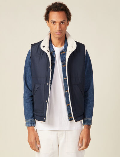 Doudoune réversible bleu marine homme