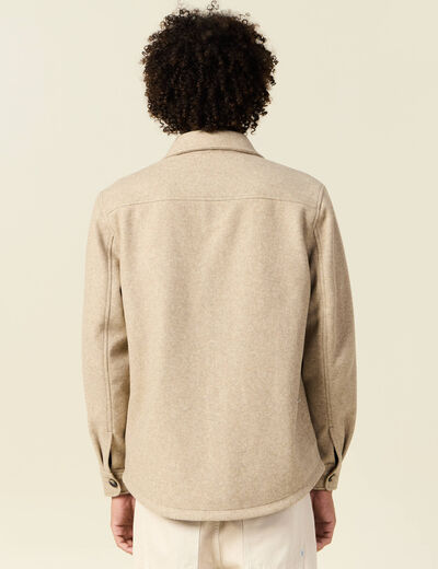 Surchemise boutonnée beige homme