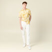 Chemise manches courtes fluide jaune fonc&eacute; homme