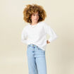 T-shirt manches 3/4 blanc femme