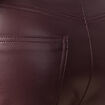 Pantalon taille haute similicuir prune femme