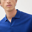 Polo cintr&eacute; manches courtes en coton bleu electrique homme