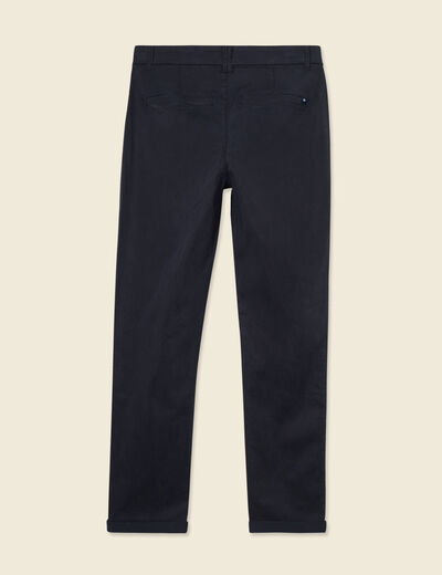 Pantalon chino cigarette bleu foncé femme