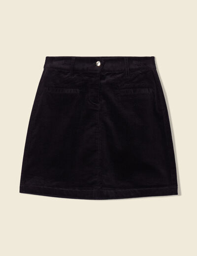 Jupe moulante velours noir femme